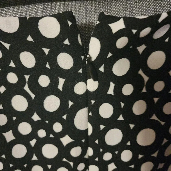 Kasper A-Line Midi Dress Black & White Sleeveless Dotted Back Zip Size 18W - Picture 10 of 10
